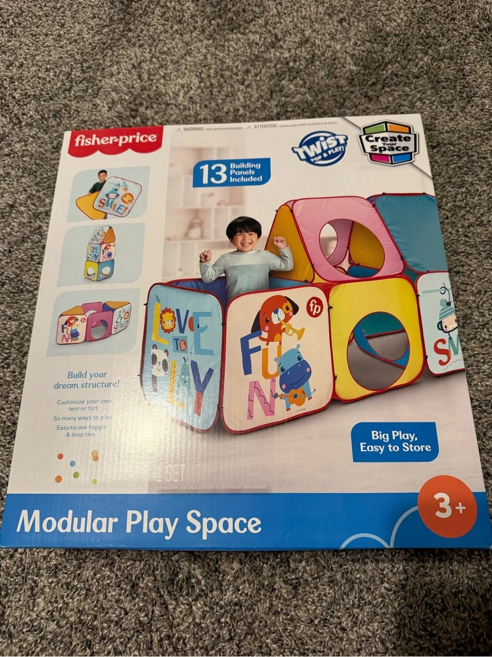 Fisher-Price Pink, Yellow & Blue Modular Play Space Cubes